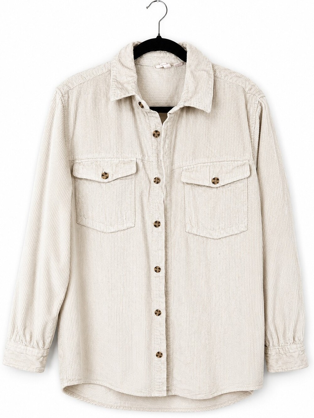 Roxy Cream Corduroy Button Front Shacket Y2K Coastal Casual Cotton Size M